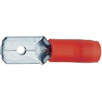Faston Maschio 6,3mm Isolato Rosso per cavo 0,5-1mm
